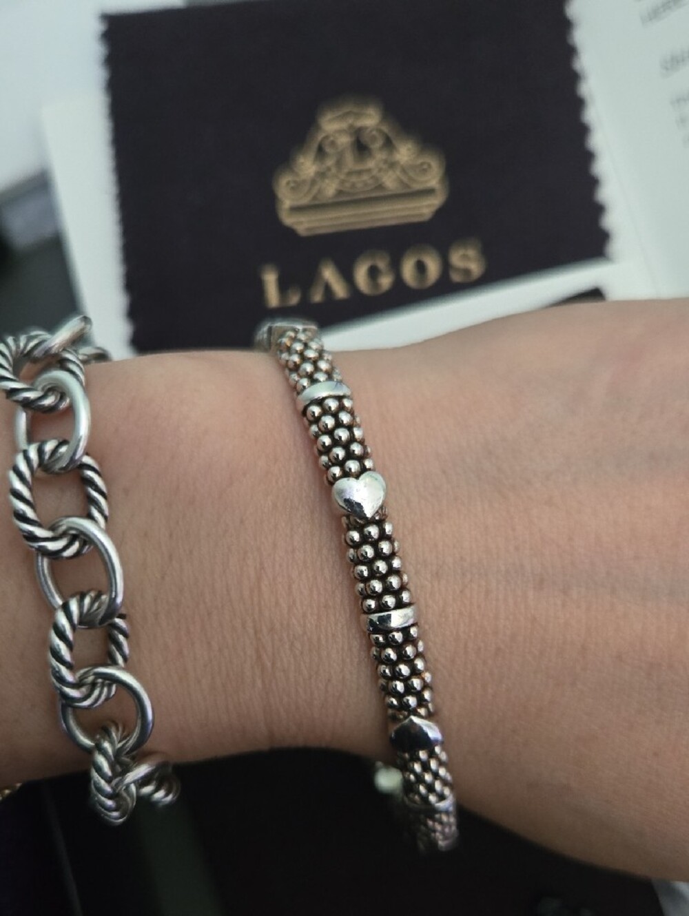 LAGOS Silver Caviar Bracelet Full Package